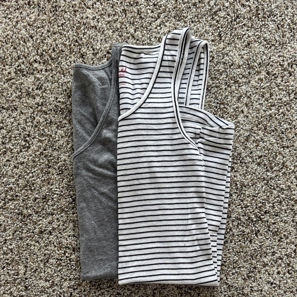 Isabel Maternity by Ingrid & Isabel Gray and Striped Tank Tops